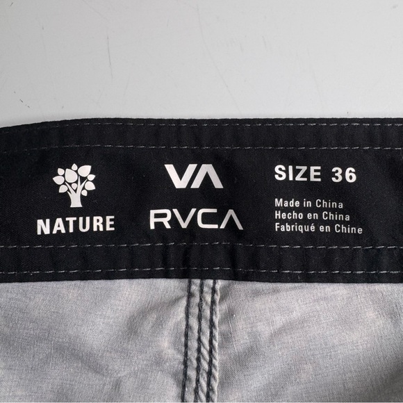 RVCA Freeport Trunk Men's Size 36 Cotton Black Gray Activewear Nature Stretch - Picture 7 of 16